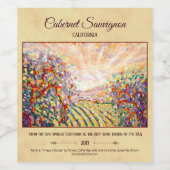 "Weinberg Sunset" - individualisierbares Weinlabel Weinetikett (Einzelnes Label)