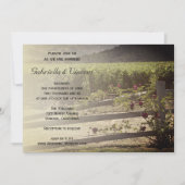Weinberg- und Rose-Zaun-Hochzeit Einladung (Vorderseite)