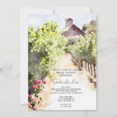 Weinberg und Roter Brautparty Einladung (Vorderseite)