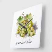 Weinberg Wasserfarbene Trauben Quadratische Wanduhr (Winkel)