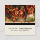 Weinberg/Wein Sommelier Quadratische Visitenkarte (Rückseite)