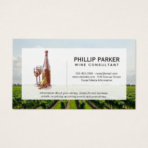 Weinberg Weinflasche und Glas