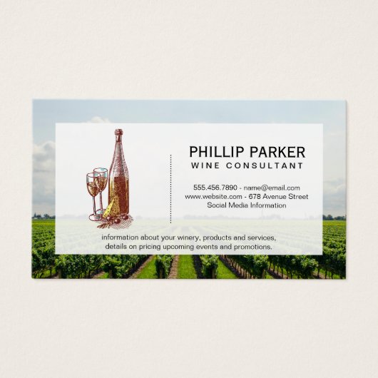 Weinberg | Weinflasche und Glas (Vorderseite)