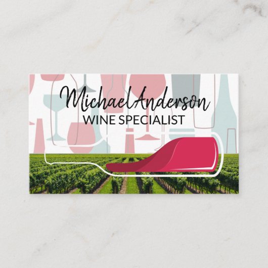 Weinberg | Weinflaschen Muster Visitenkarte (Vorderseite)