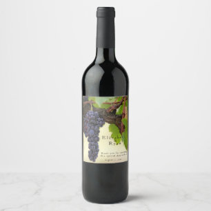 Weinberg, Weingut, Lila Trauben nach Maß Weinetikett