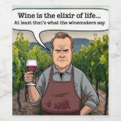 Weinberg Winemaker, Wein ist der Elixier des Leben Weinetikett (Einzelnes Label)