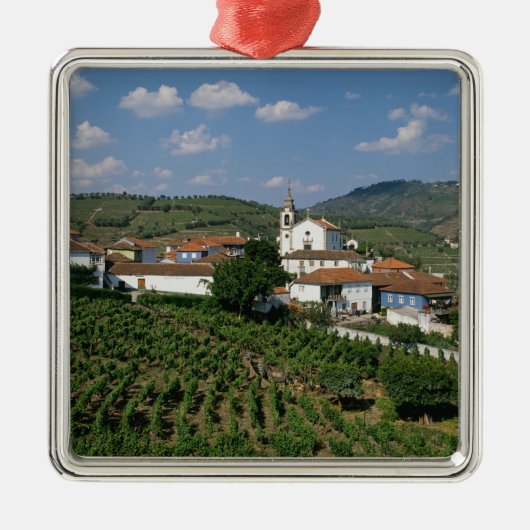 Weinberge, Dorf San Miguel, Douro Silbernes Ornament (Vorne)