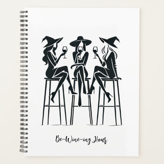 Weinberge,elegante Hexen, Weinnacht,Moderne Planer (Vorderseite)