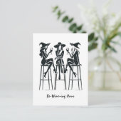 Weinberge,elegante Hexen, Weinnacht,Moderne Postkarte (Stehend Vorderseite)