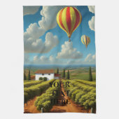 Weinberge im Weinland Persönlicher Text Geschirrtuch (Vertikal)