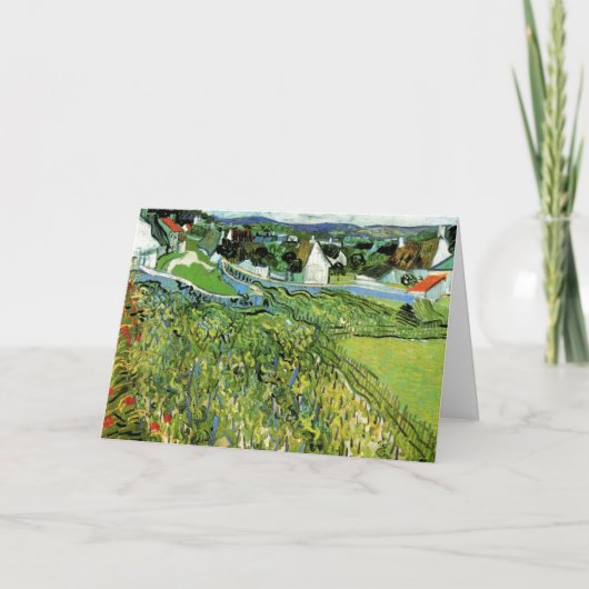 Weinberge mit Blick auf Auvers von Vincent van Gog Karte (Vorderseite)