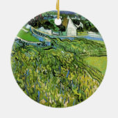 Weinberge mit Blick auf Auvers von Vincent van Gog Keramik Ornament (Hinten)