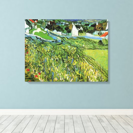 Weinberge mit Blick auf Auvers von Vincent van Gog Leinwanddruck (Insitu (Holzboden))