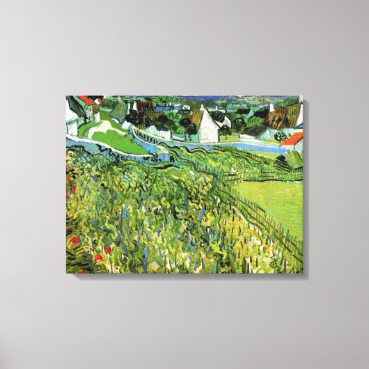 Weinberge mit Blick auf Auvers von Vincent van Gog Leinwanddruck (Vorderseite)