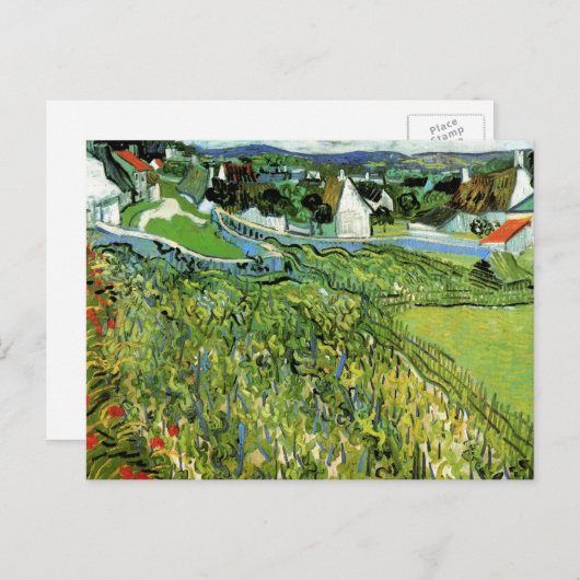 Weinberge mit Blick auf Auvers von Vincent van Gog Postkarte (Vorne/Hinten)