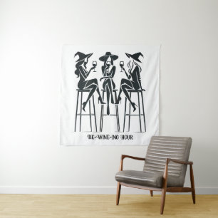 Weinberge,Moderne,elegante Hexen Weinnacht Wandteppich