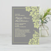 Weinberge oder Gartenhochzeit in Grau und Gelb Einladung (Stehend Vorderseite)