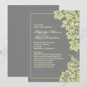 Weinberge oder Gartenhochzeit in Grau und Gelb Einladung (Vorne/Hinten)