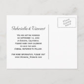 Weinberge und Rose-Zaun Hochzeit retten Datum Ankündigungspostkarte (Rückseite)