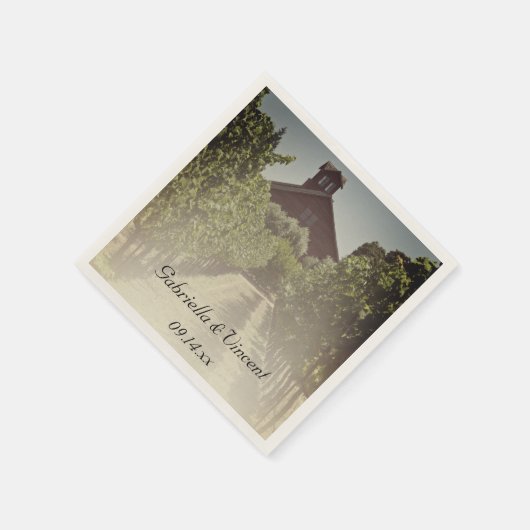 Weinberge und rustikale Hochzeit Serviette (Ecke)