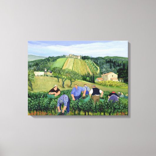 Weinberge und Sonnenblumen Leinwanddruck (Vorderseite)