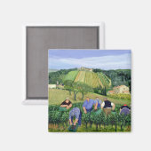 Weinberge und Sonnenblumen Magnet (Vorderseite/Rückseite)
