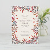 Weinbergen & Herbstlaub Erntedank Abendessen Einladung (Stehend Vorderseite)