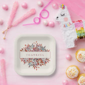 Weinbergen und Blätter aus Elfenbein, individuell  Pappteller (Party)