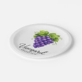 Weinbergs-Trauben-Rustikale-Party-Papierplatten Pappteller (Schrägansicht)