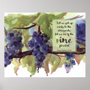 Weinbergschrift Song des Salomo Merlot Wein Poster