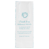 Weinbeutel der personalisierten Muschel mit blauer Geschenktüte Für Weinflaschen (Rückseite)