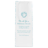 Weinbeutel der personalisierten Muschel mit blauer Geschenktüte Für Weinflaschen (Vorderseite)