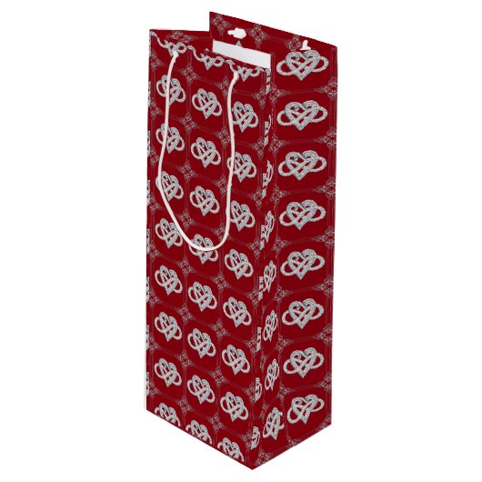 Weinbeutel für Infinity Heart Geschenktüte Für Weinflaschen (Vorderseite Schrägansicht)