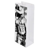 Weinbeutel für Männer Cowboy Body Builder Art Geschenktüte Für Weinflaschen (Vorderseite Schrägansicht)