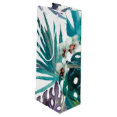 Weinbeutel - Tropischer Obstgarten Geschenktüte Für Weinflaschen (Rückseite Schrägansicht)