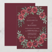 Weinblüten-Hochzeit Einladung (Vorne/Hinten)