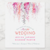 Weinblütenkoralle Orangenrot Hochzeit Weinetikett (Einzelnes Label)