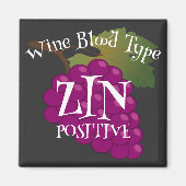 Weinbluttyp Zin Positiv oder ab b negativ Magnet (Vorne)