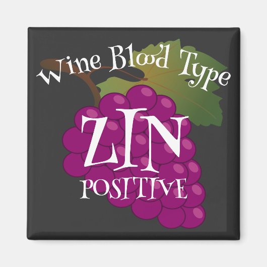 Weinbluttyp Zin Positiv oder ab b negativ Magnet (Vorne)