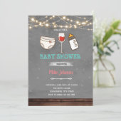 Weinbrause Geburtstagseinladung Einladung (Stehend Vorderseite)