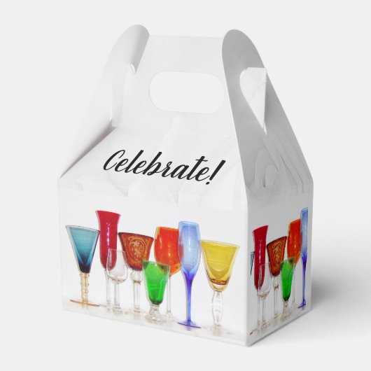 Weinbrille "Feiern!" Geschenkbox Geschenkschachtel (Rückseite)