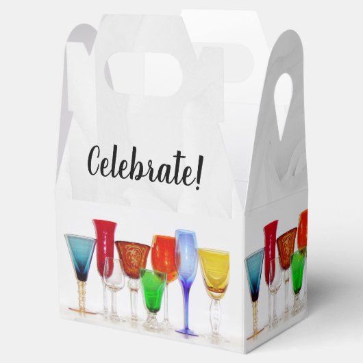 Weinbrille "Feiern!" Geschenkbox Geschenkschachtel (Geöffnet)