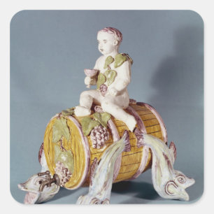 Weinbrunnen in Form Quadratischer Aufkleber