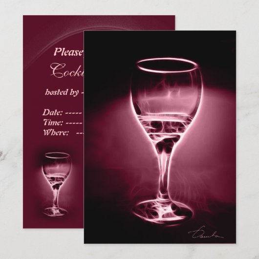 WEINcocktail-Party Einladung (Vorne/Hinten)