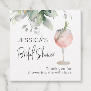 Weincocktail Rosa Brautparty Geschenkanhänger