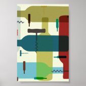 Weindesign im Retro-Stil Poster (Vorne)