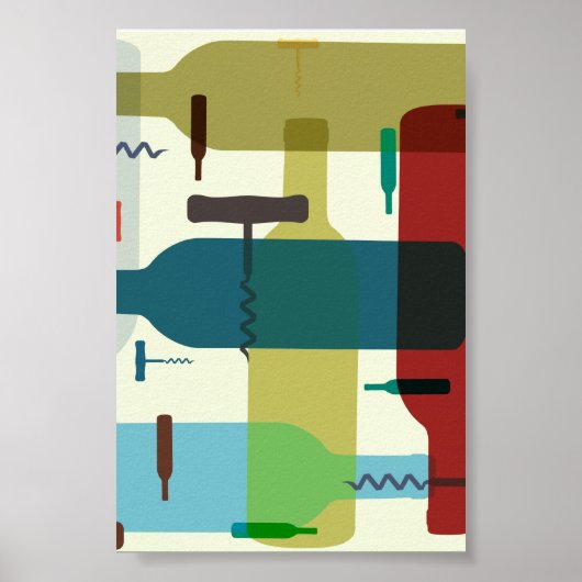 Weindesign im Retro-Stil Poster (Vorne)