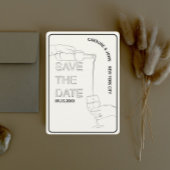 Weindoodle Hochzeit retten das Datum Einladung