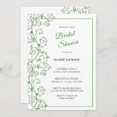 Weindusche mit weißer Blüte Einladungskarte (Vorne/Hinten)