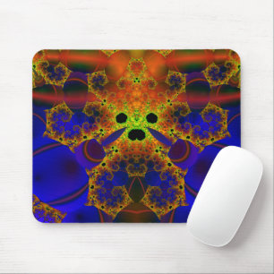 Weine Fraktal Blau und Gelb Art Mousepad